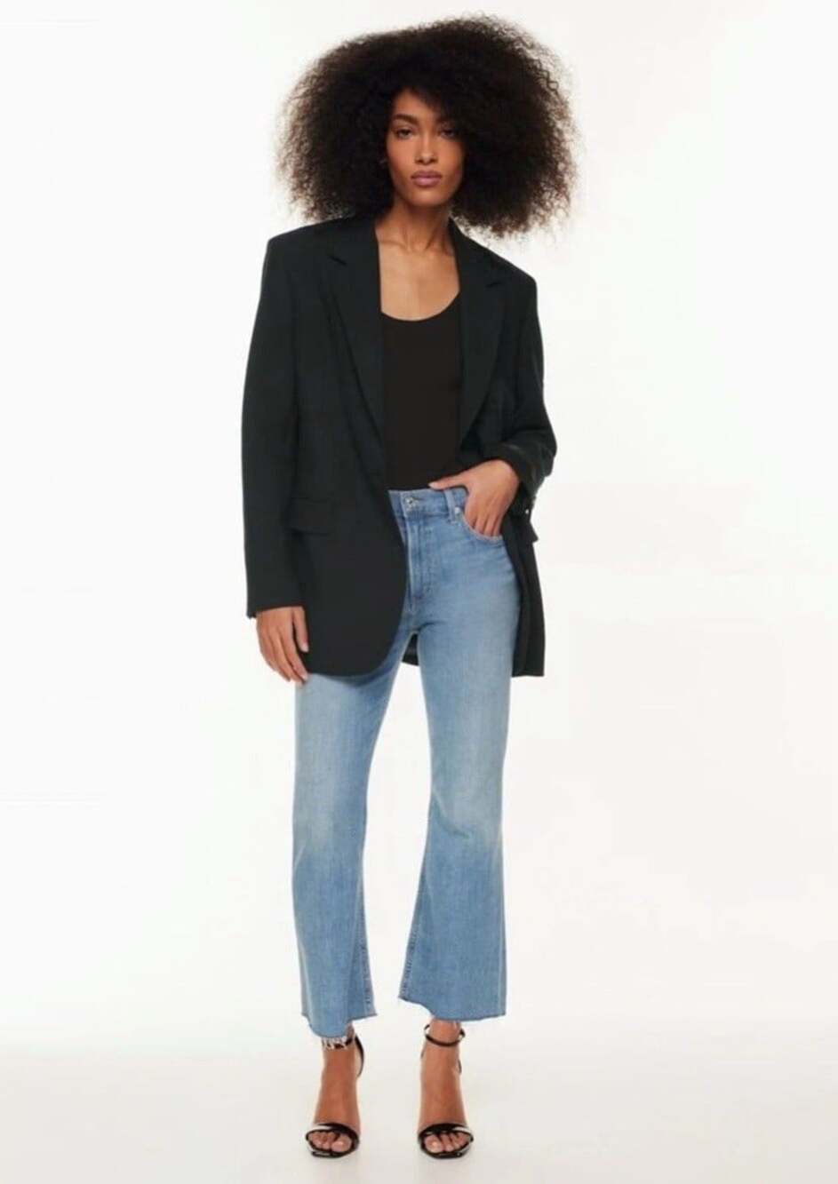 Citizens of Humanity Jeans Isola Mid Rise Cropped Boot Blue Denim Women’s 27 Raw
